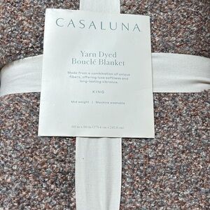 Casaluna Textured Bouclé Blanket in Brown and Cream